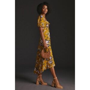 Anthropologie Maeve Floral Puff Sleeve Dress